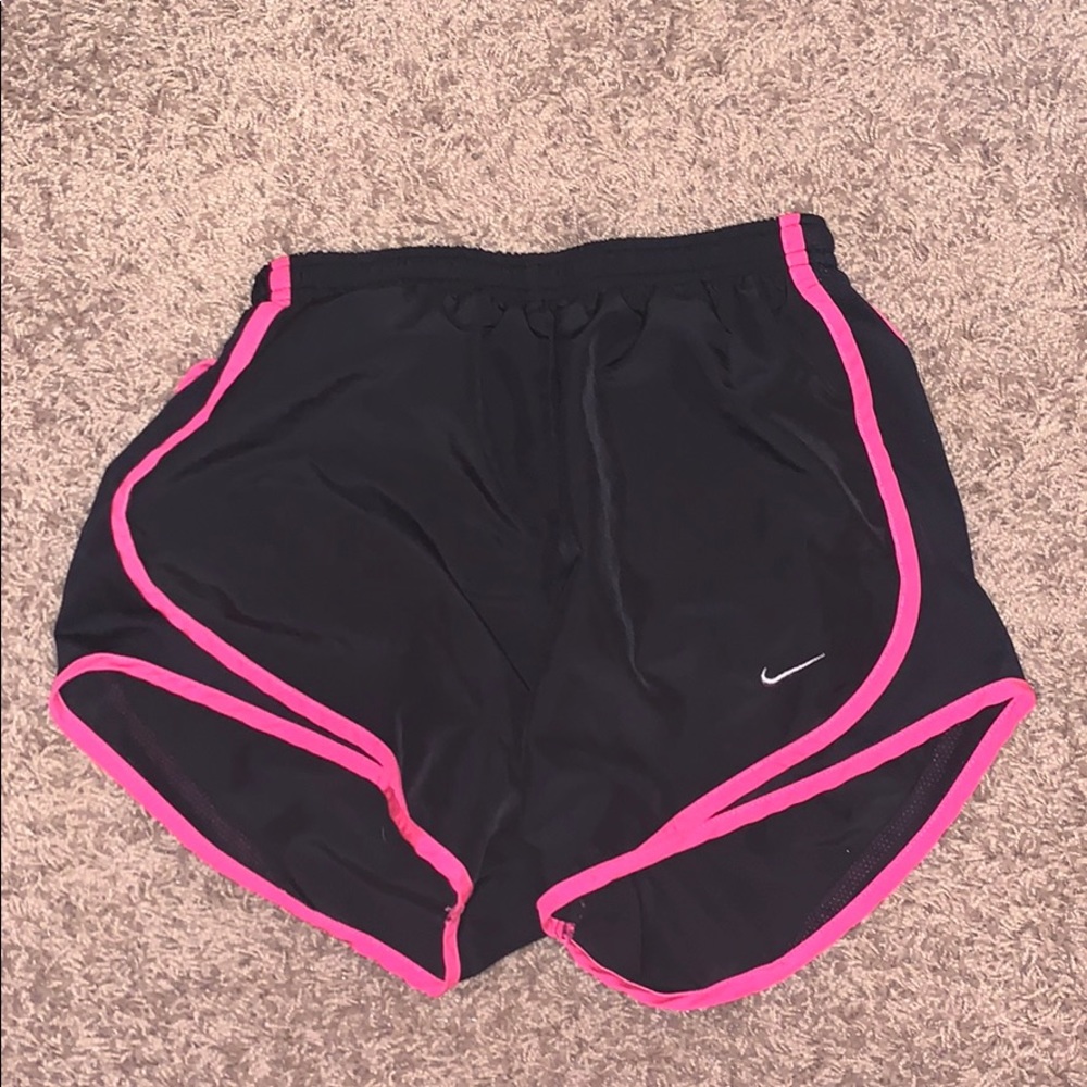 Nike black and pink trim shorts